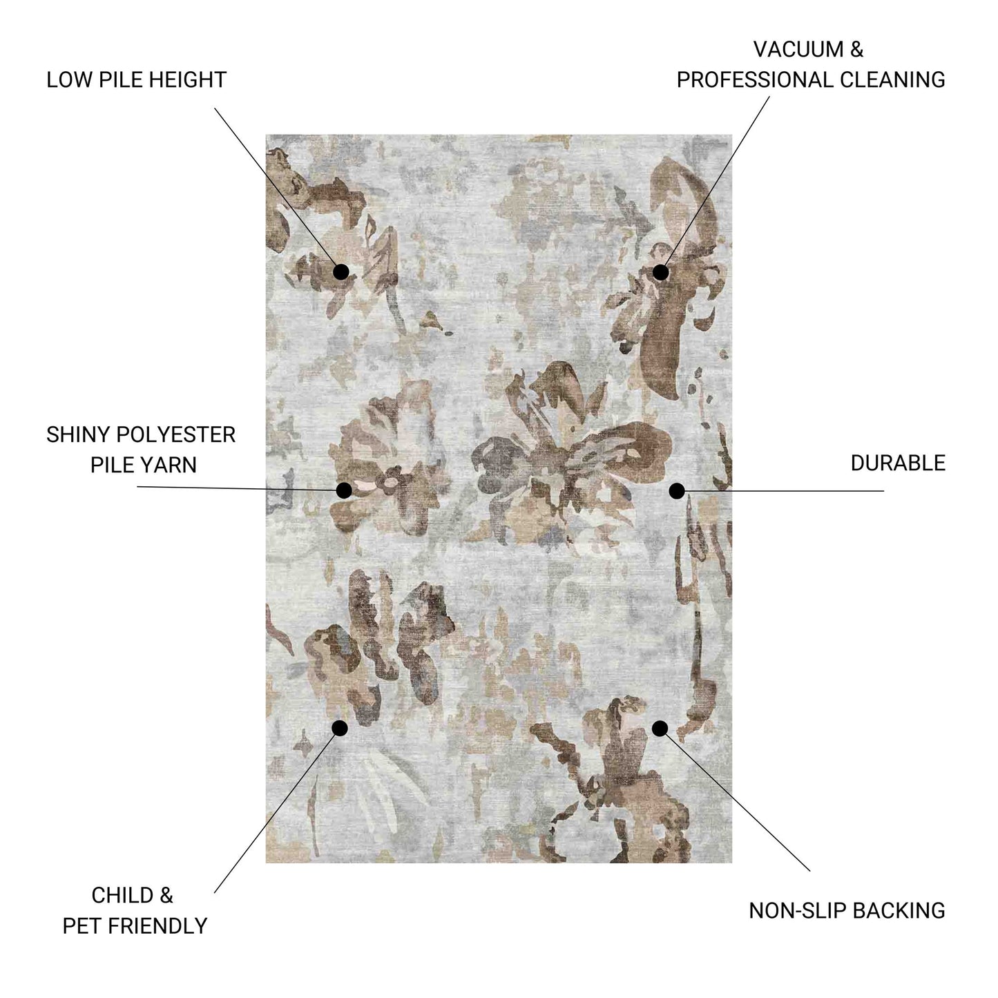 Macau - 28" X 43" Non - Slip Accent Rug - Beige Brown / Ivory / Taupe