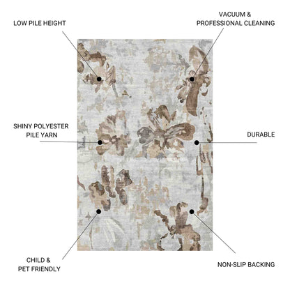 Macau - 28" X 43" Non - Slip Accent Rug - Beige Brown / Ivory / Taupe