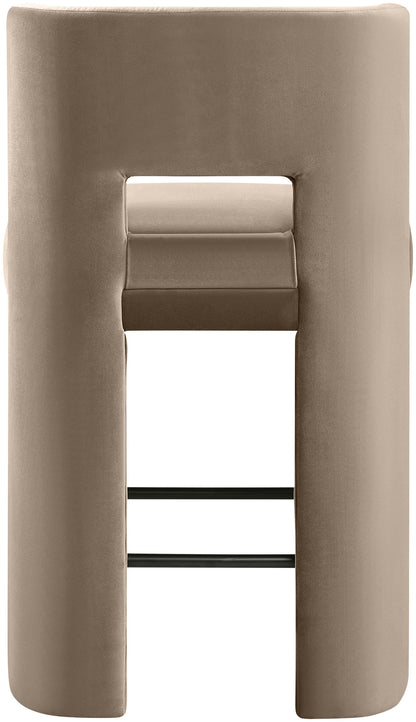 Zuno - Velvet Performance Fabric Upholstered Counter Stool (Set of 2)