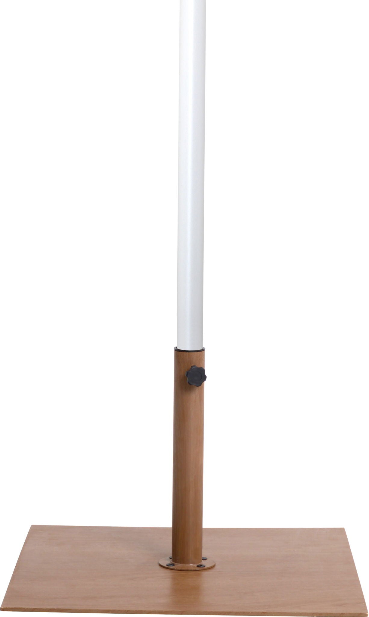 Fiji - Aluminum Patio Umbrella With Square Teak And White Base