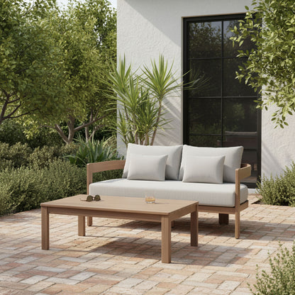 Newport - Water Resistant Fabric 65" Upholstered Outdoor Patio Loveseat