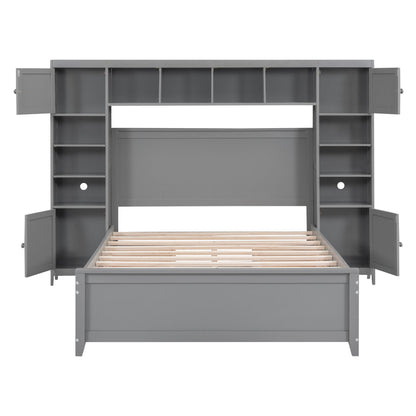 Bed With All In One Cabinet And Shelf