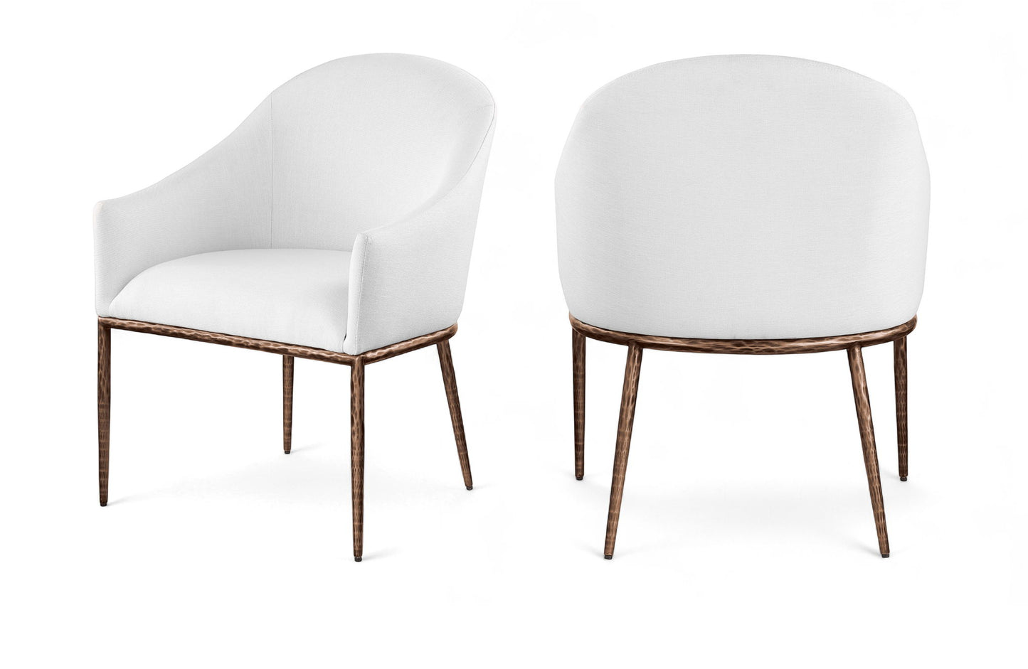 Ferro - Upholstered Dining Arm Chair With Brushed Bronze Legs