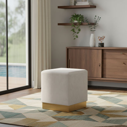 Jax - Stool Ottoman with Gold Base