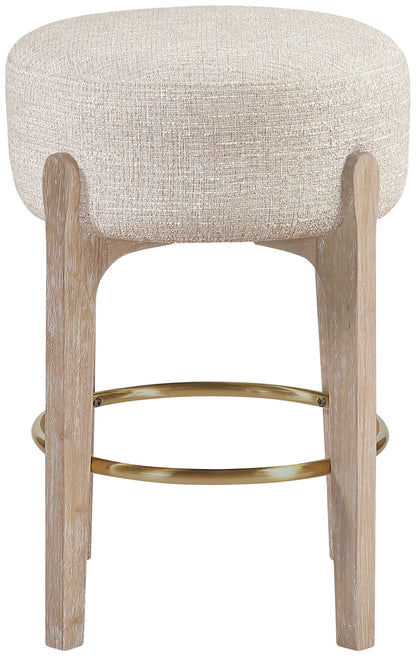 Torino - Backless Counter Stool With Brushed Natural Base (Set of 2)
