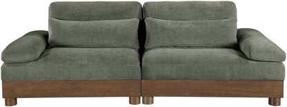 Turin - Chenille Fabric Upholstered Modular Sectional - Green