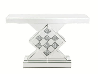 Noralie - 47" X 14" Console Table - Mirrored & Faux Diamonds