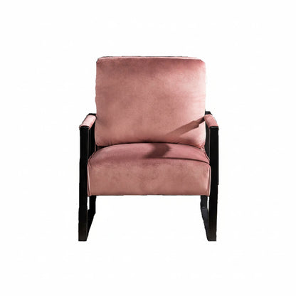 Classic Mid Century Modern Accent Chair With Durable Square Metal Frame, Armchair