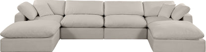 Comfy - 6 Piece Linen Modular Double Chaise Sectional