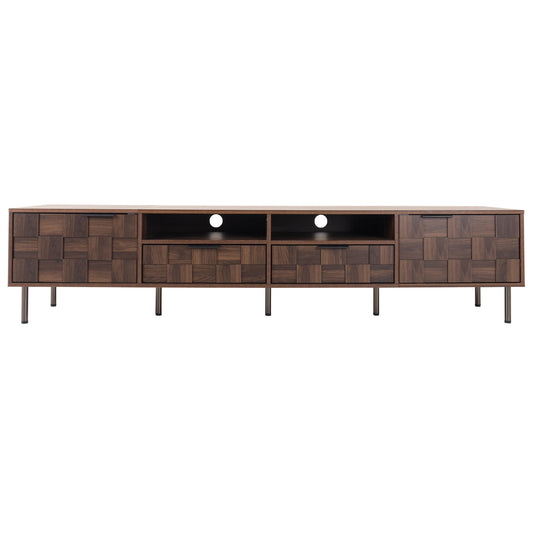 TV Stand With 2 Drawers, Media Console Table, Storage Cabinet With Cable Management