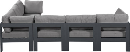 Nizuc - Outdoor Patio 6 Piece Modular Sectional With Gray Frame