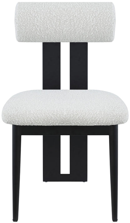 Dario - Boucle Dining Chair With Black Frame (Set of 2)