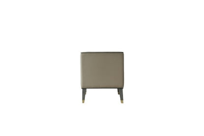 House Beatrice - Accent Chair With Pillow - Tan Synthetic Leather & Charcoal