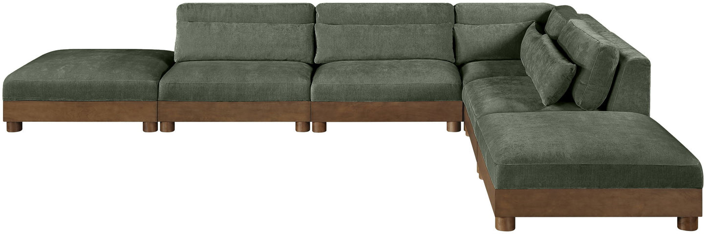 Turin - Chenille Fabric Upholstered Modular Sectional - Green