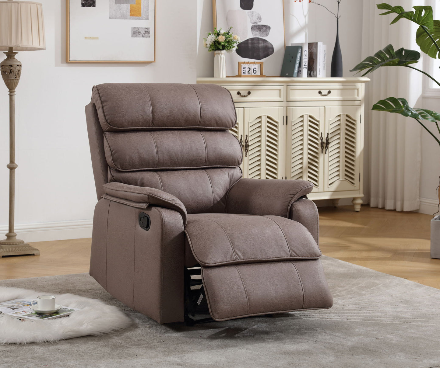 Modern Soft, Manual Recliner Chair - Brown
