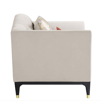 Tayden - Sofa With 5 Pillows - Beige Velvet