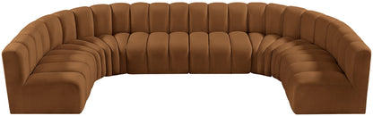Arc - Velvet Modular U-Shaped Sectional - Saddle