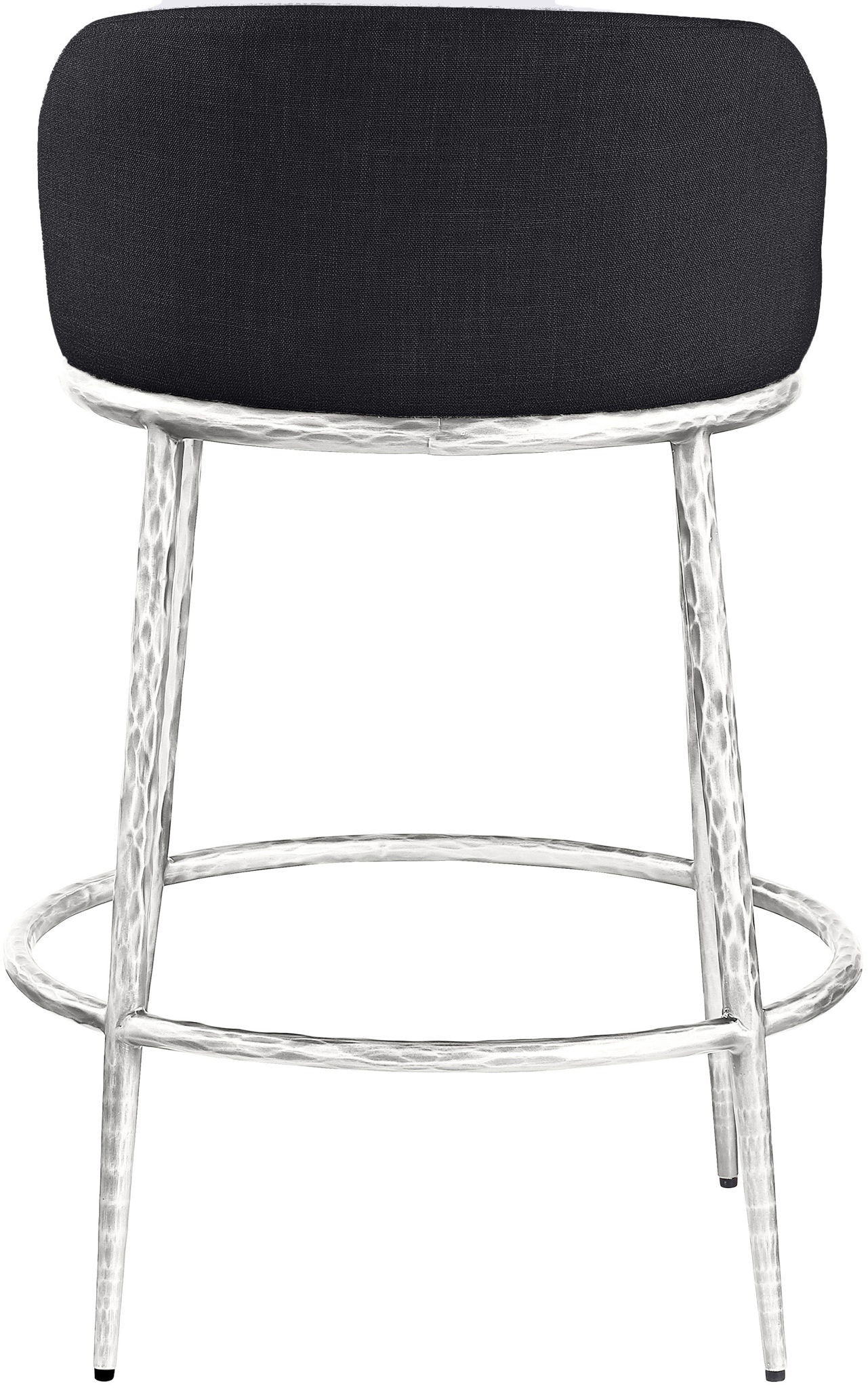 Ferro - Upholstered Counter Stool With Brushed Silver Base