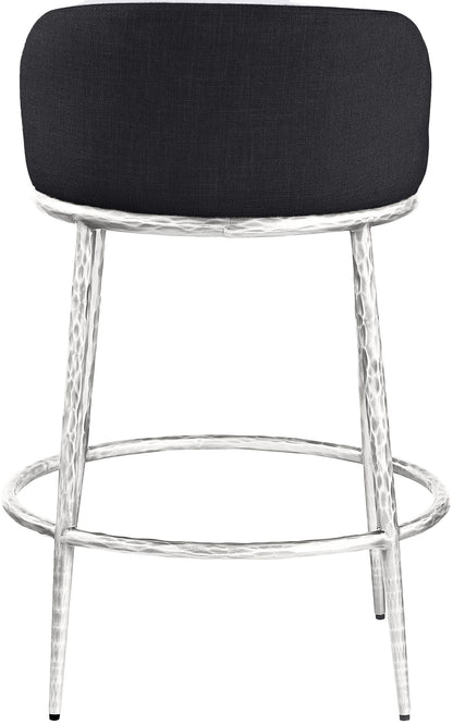 Ferro - Upholstered Counter Stool With Brushed Silver Base
