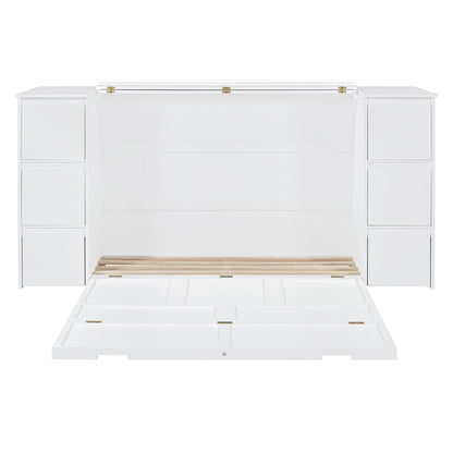 Murphy Bed With Drawers, Cabinets, And USB Ports