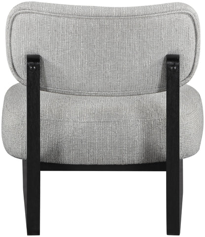 Vetra - Linen Textured Fabric Upholstered Accent Chair With Black Base