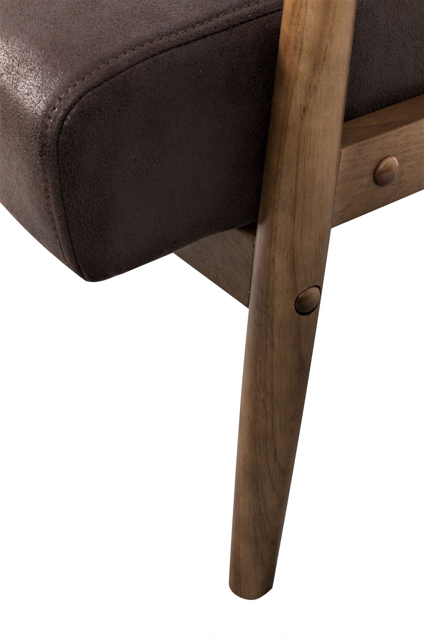 Wide Classic Mid-Century Modern Arm Chair - Dark Brown
