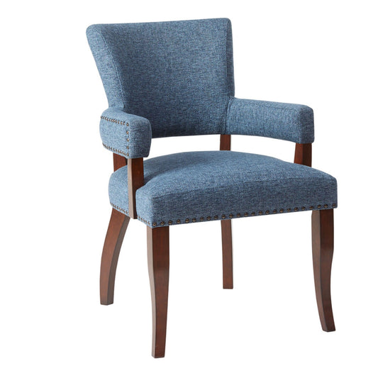 Arm Dining Chair With Brass Nail Head Detailing