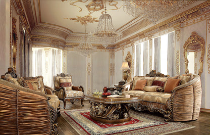 HD-1601 - 3 Piece Sofa Set - Antique Brown