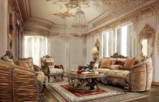 HD-1601 - 3 Piece Sofa Set - Antique Brown
