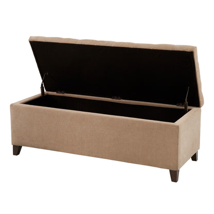 Tufted Top Soft Closer Storage Bench - Sand