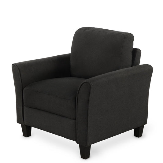 Living Room Furniture Armrest Single Sofa - Black