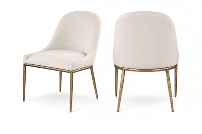 Ferro - Upholstered Dining Side Chair With Brushed Gold Legs