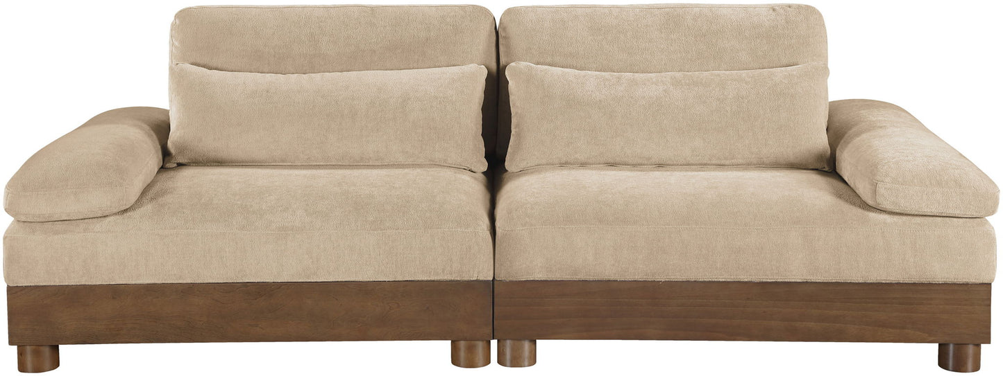 Turin - Chenille Fabric Upholstered Modular Sectional - Beige