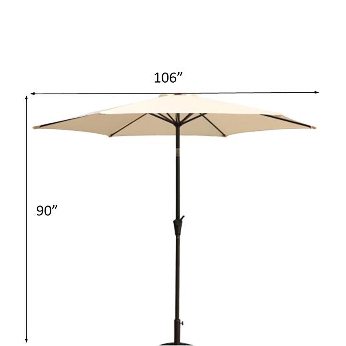 8.8' Outdoor Aluminum Patio Umbrella With 42 Pound Round Resin Umbrella Base