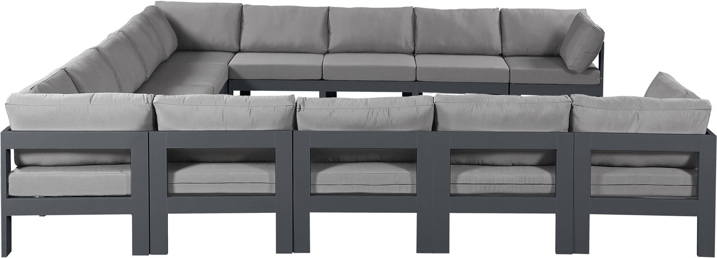 Nizuc - Outdoor Patio 13 Piece Modular Sectional With Gray Frame