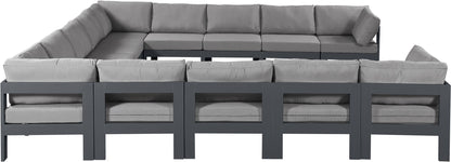 Nizuc - Outdoor Patio 13 Piece Modular Sectional With Gray Frame
