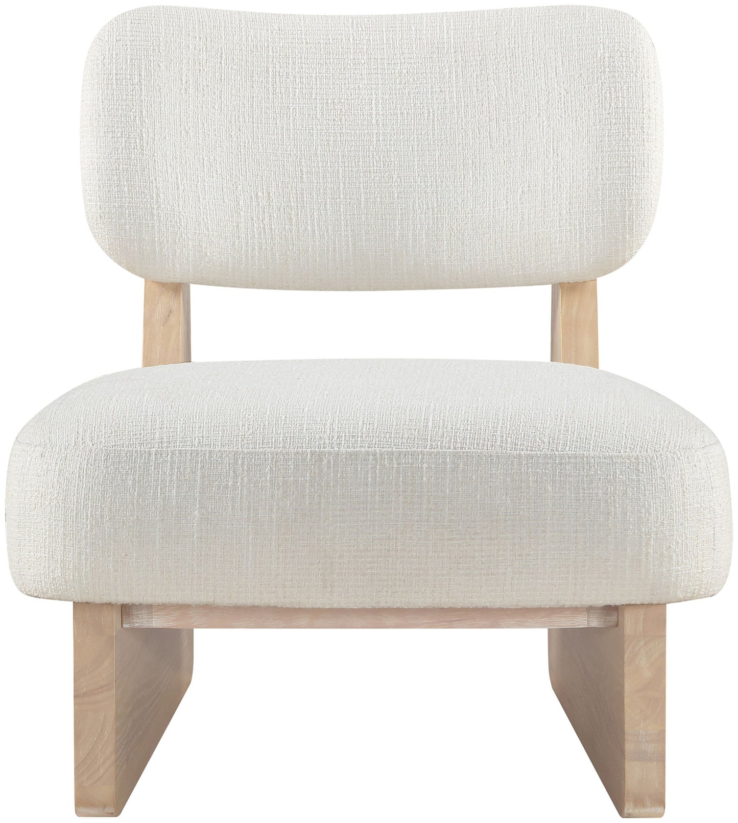 Vetra - Linen Textured Fabric Upholstered Accent Chair With Natural Base