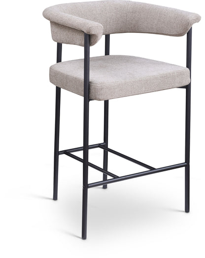 Malin - Linen Counter Stool (Set of 2) - Taupe