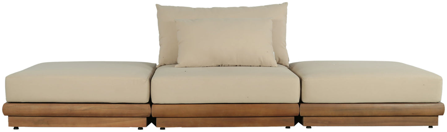 Mirella - 3 Piece Water Resistant Fabric Upholstered Outdoor Patio Modular Sofa