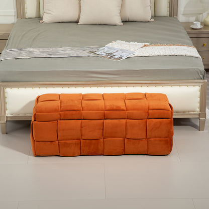 Upholstered Storage Ottoman With Safety Hinge