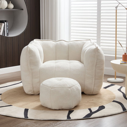 Soft Chenille Bean Bag Chair With High Resilient Foam