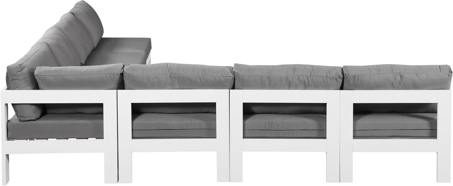 Nizuc - Outdoor Patio 7 Piece Modular Sectional With White Frame