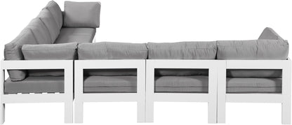 Nizuc - Outdoor Patio 7 Piece Modular Sectional With White Frame
