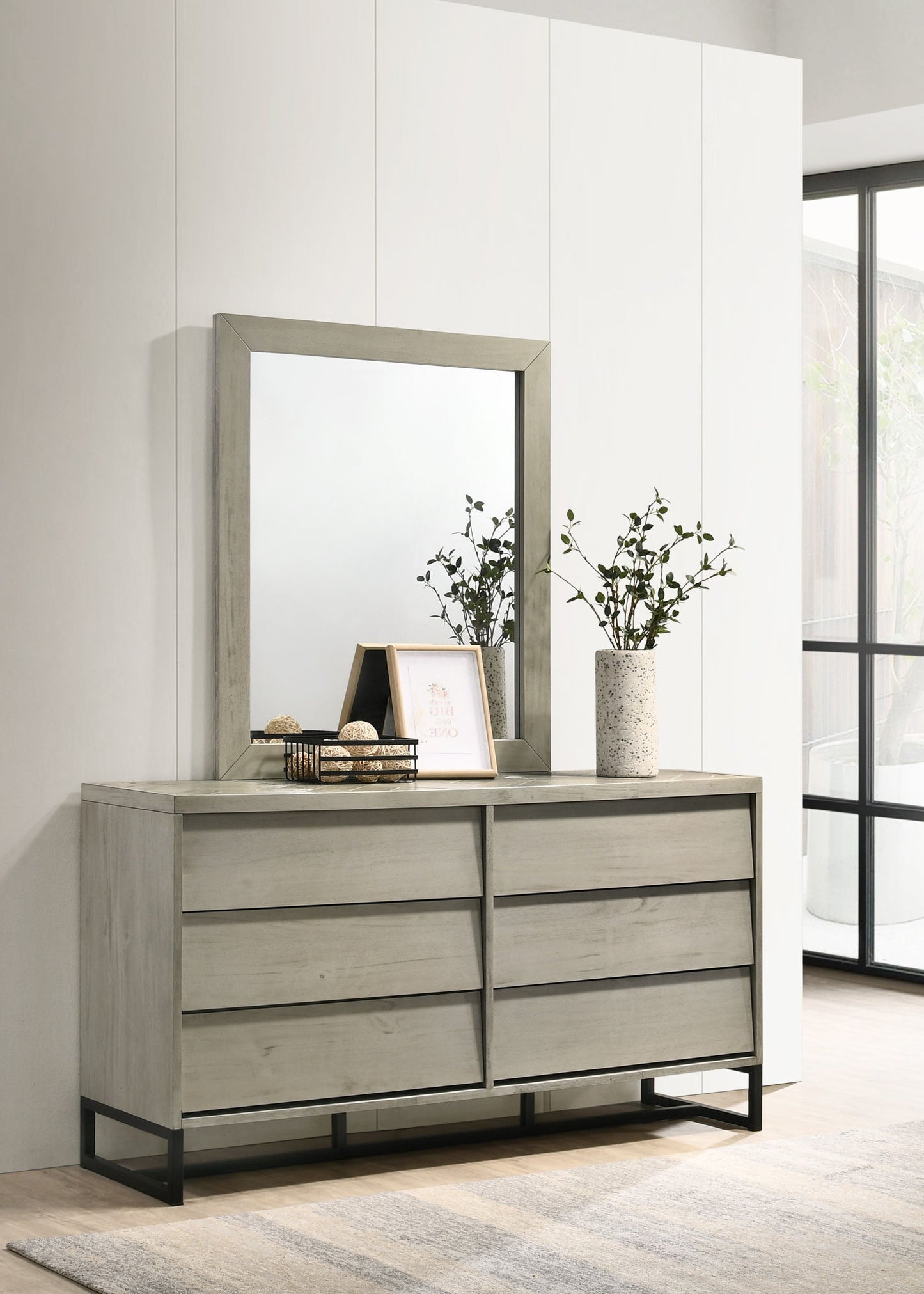 Weston - Mirror - Gray Stone