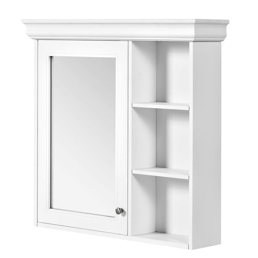 Wall Mounted Bathroom Medicine Cabinet With Mirror And Adjustable Storage With Soft Close Hinges