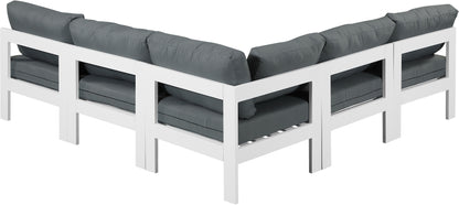 Nizuc - Outdoor Patio 5 Piece Modular Sectional With White Frame