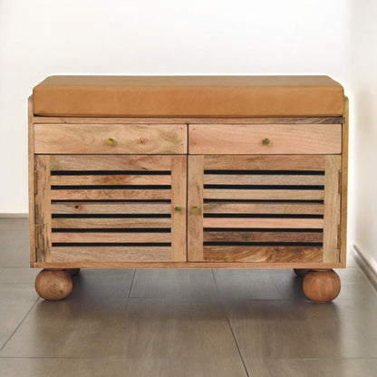 Shutter Shoe Rack With 2 Drawers - Beige