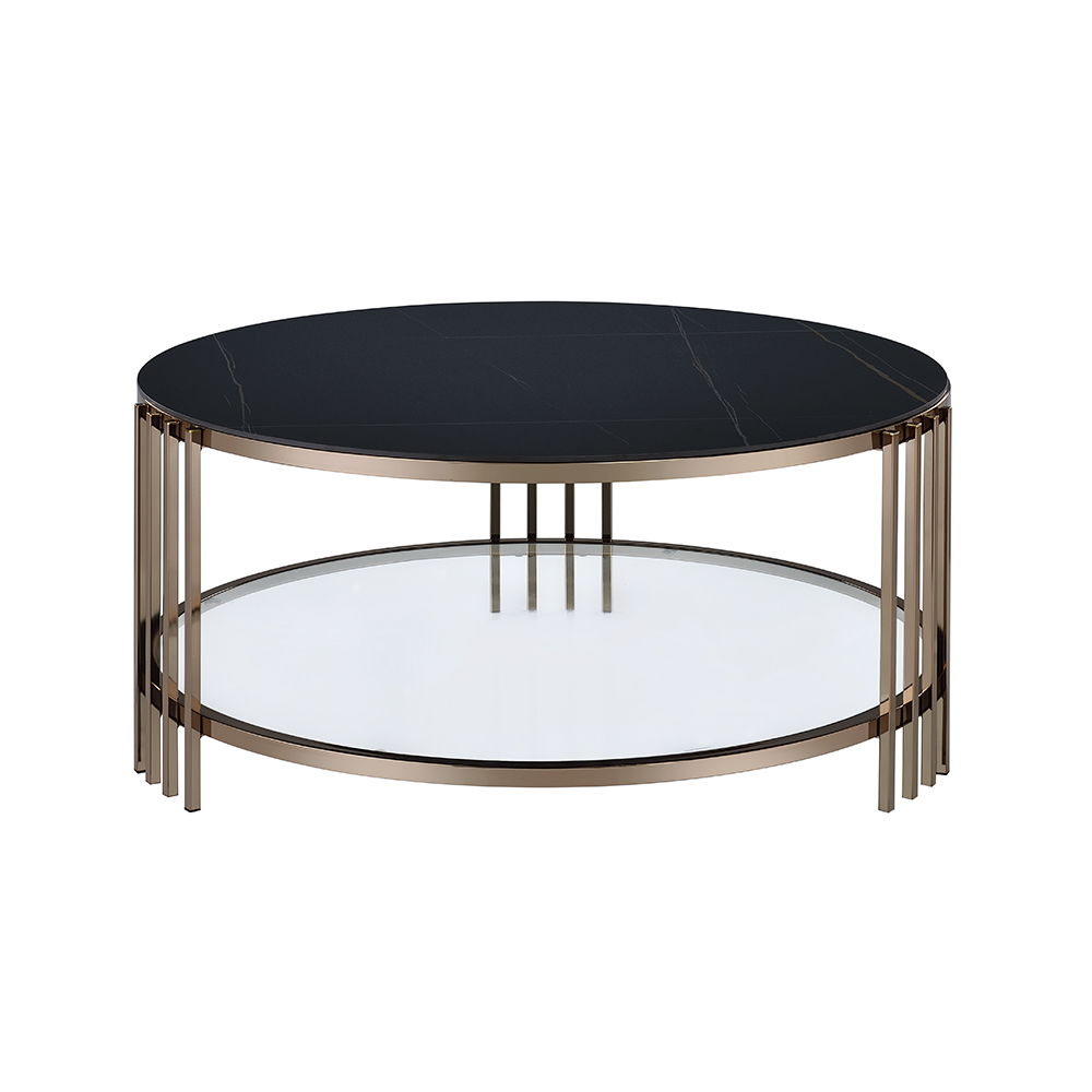 Zaidee - Coffee Table - Sintered Stone & Champagne