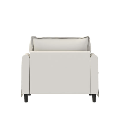 Oversized Single Seat Sofa Module For Modular Sectional Wide Seat, Armchair With Pillows Modern Upholstered Comfy Single Couch Lounge - Beige
