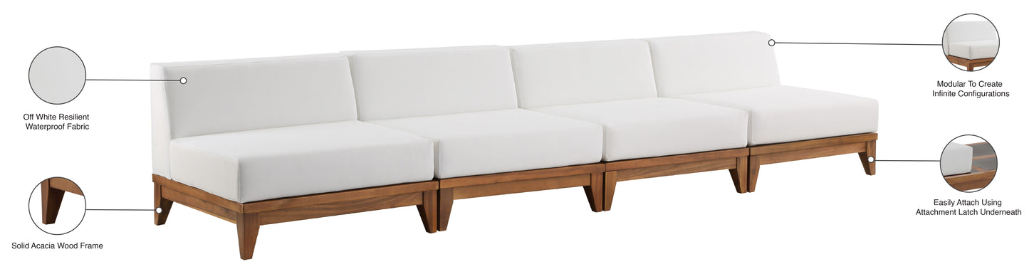 Rio - 4 Piece Modular Armless Sofa - Off White